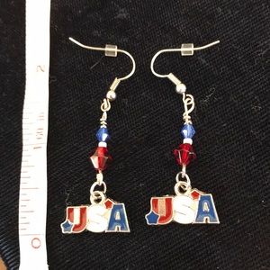 Patriotic American USA earrings